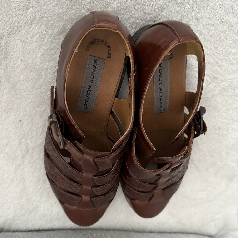 Men's Sz 9.5 Fisher Sandals Huaraches Brown Comfort Flex Closed Toe - Picture 9 of 13